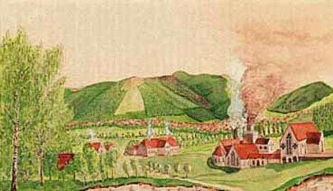 Die Königshütte nach dem Neubau 1832 Aquarell von Mühlenpfordt