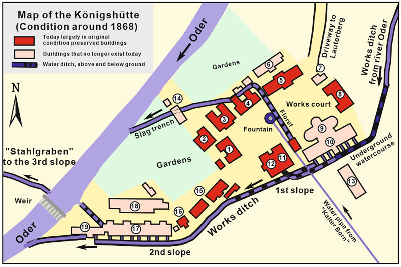 Map of the Königshütte around 1868