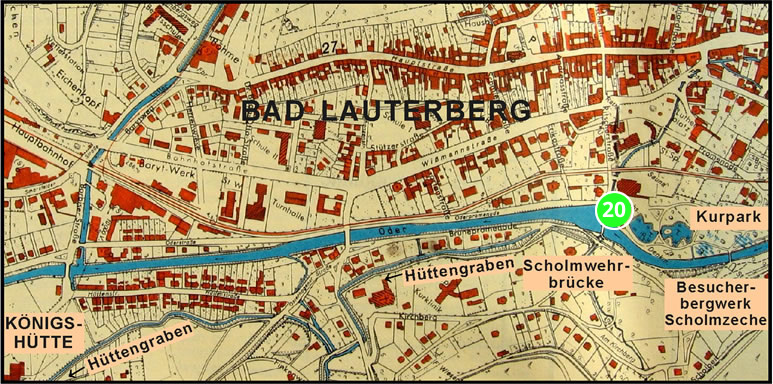 Map of Bad Lauterberg with Scholmwehr Bridge